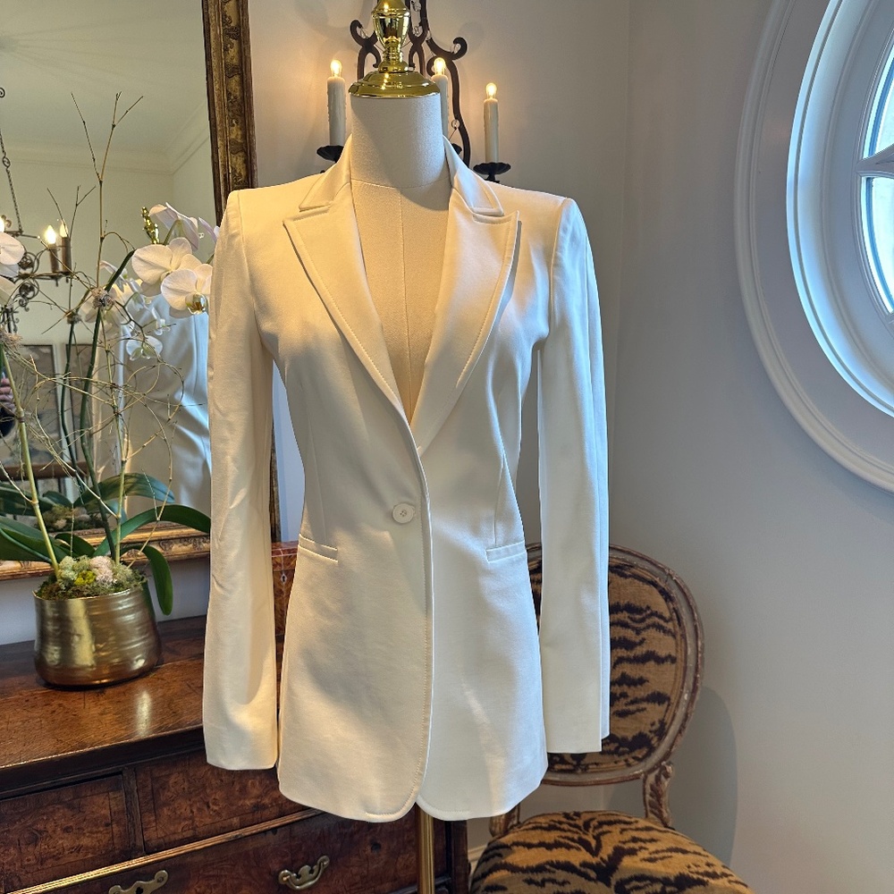 NEW WITH TAGS Alice & Olivia Breann fitted blazer off white size 0 - Picture 6 of 10